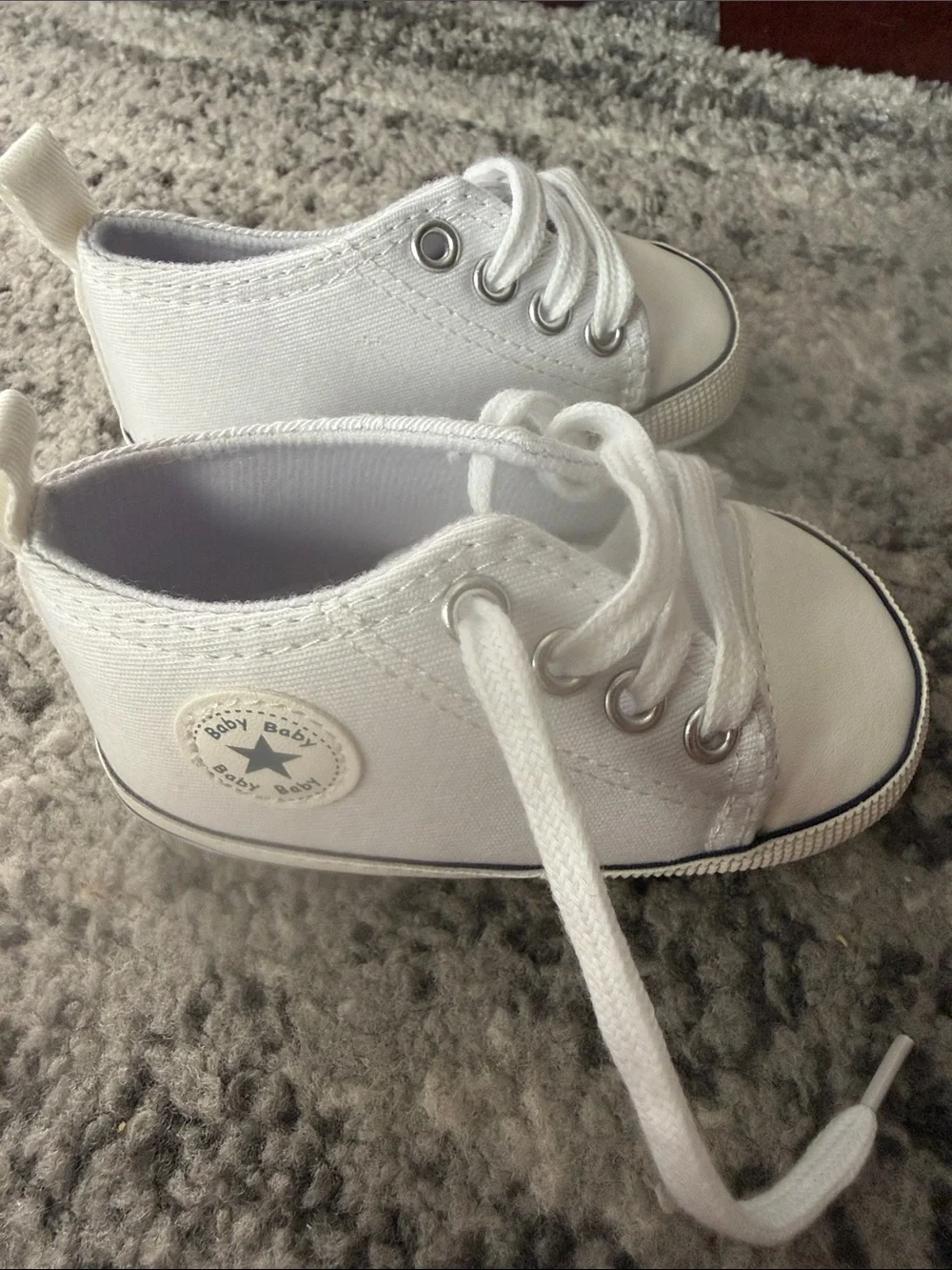White Canvas Baby Sneakers
